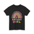 Birthday Girl Rainbow Celebration T-Shirt - Black