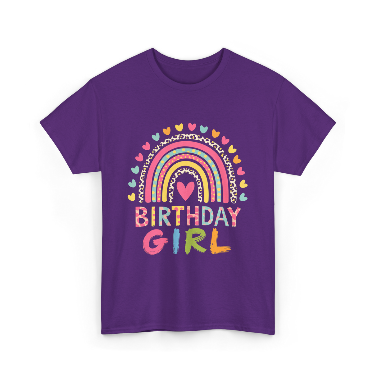 Birthday Girl Rainbow Celebration T-Shirt - Purple