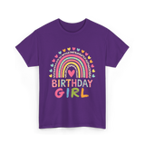 Birthday Girl Rainbow Celebration T-Shirt - Purple