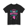 Birthday Mermaid Is 4 Mermaid T-Shirt - Black