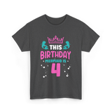 Birthday Mermaid Is 4 Mermaid T-Shirt - Dark Heather