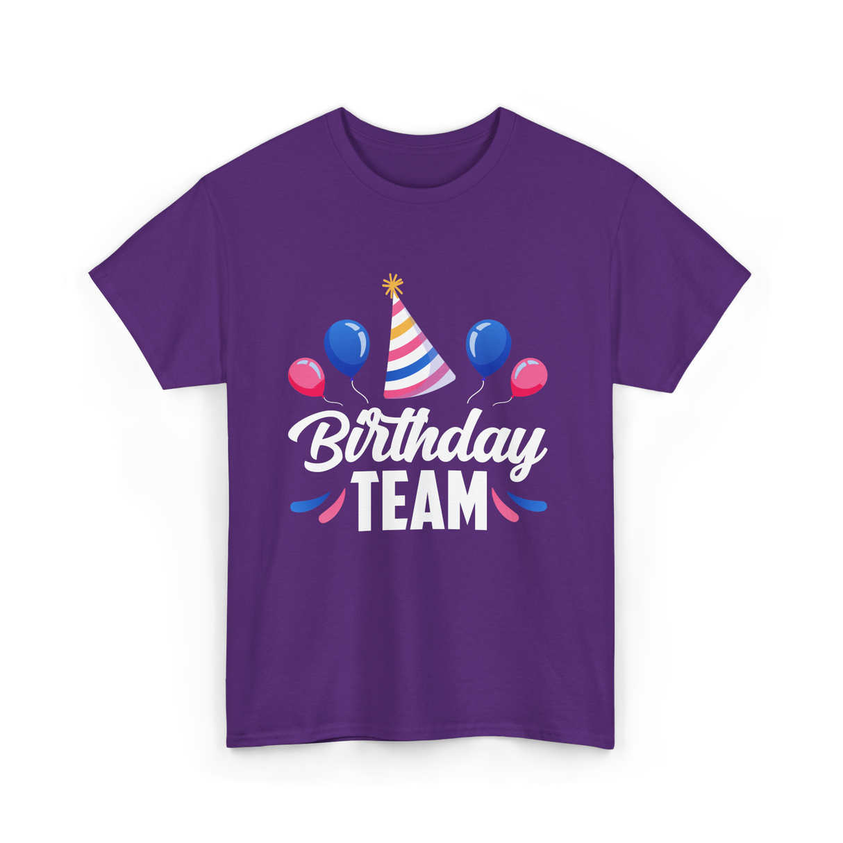 Birthday Team Party Celebration T-Shirt - Purple