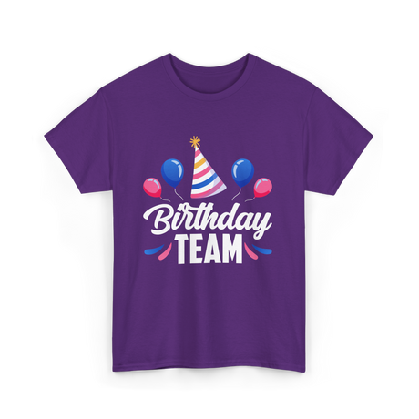 Birthday Team Party Celebration T-Shirt - Purple