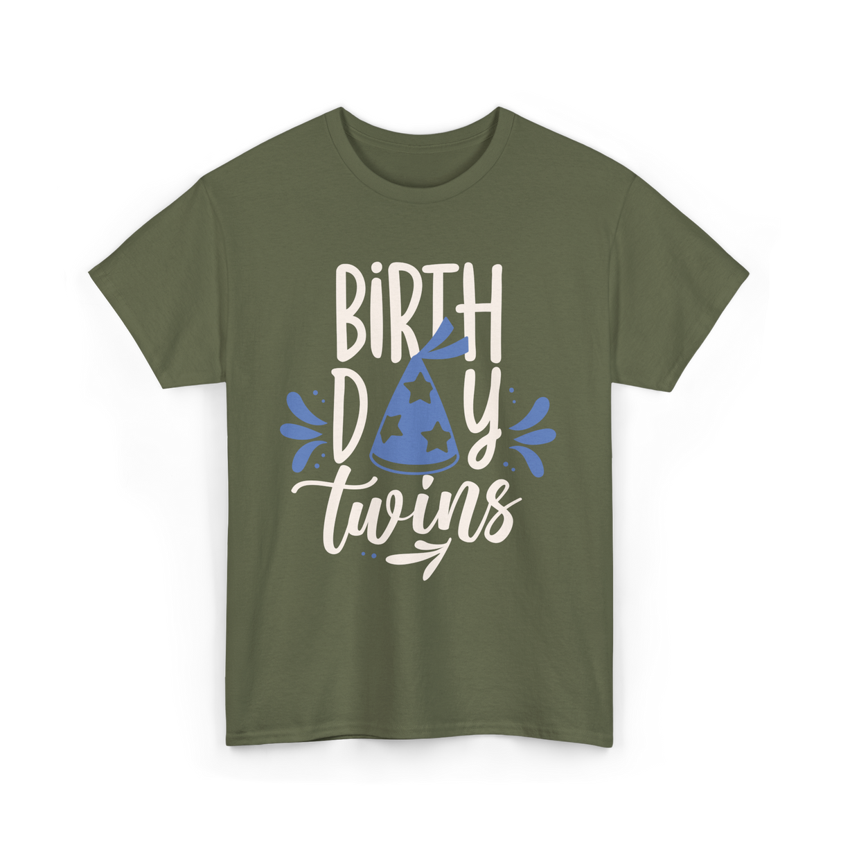 Birthday Twins Celebration Twins T-Shirt - Military Green