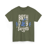 Birthday Twins Celebration Twins T-Shirt - Military Green