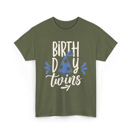 Birthday Twins Celebration Twins T-Shirt - Military Green