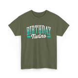 Birthday Twins Celebration Twins T-Shirt - Military Green