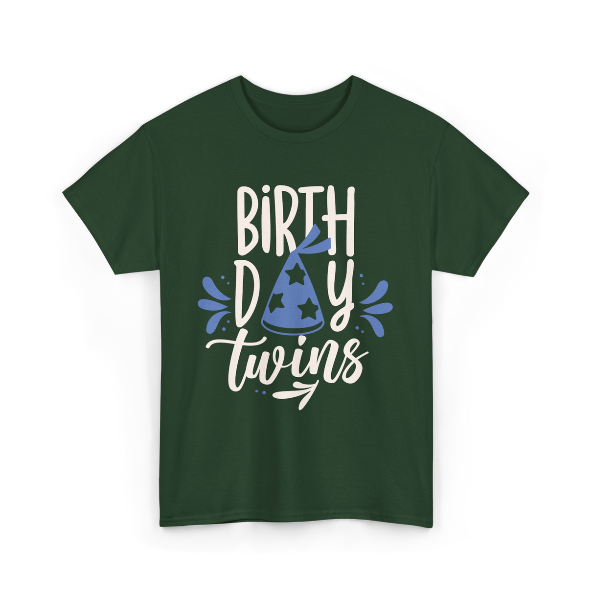 Birthday Twins Celebration Twins T-Shirt - Forest Green