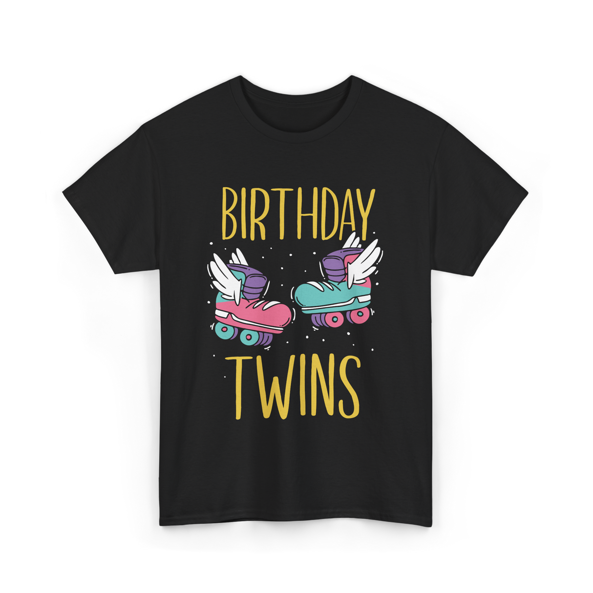 Birthday Twins Roller Skates T-Shirt - Black