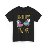 Birthday Twins Roller Skates T-Shirt - Black