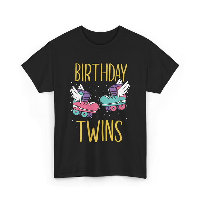 Birthday Twins Roller Skates T-Shirt - Black