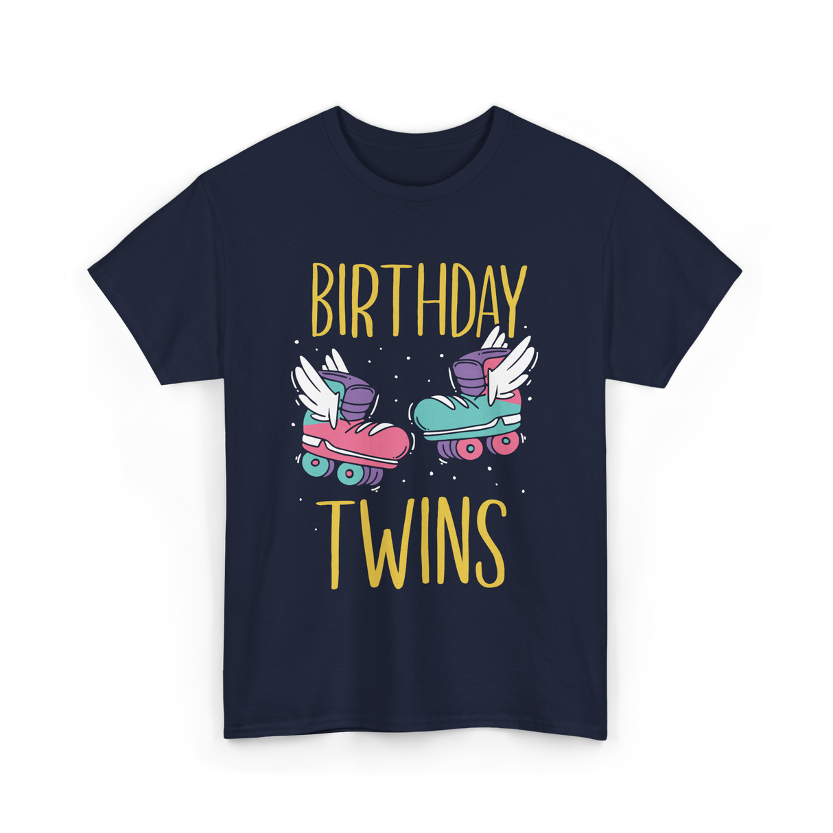 Birthday Twins Roller Skates T-Shirt - Navy