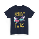 Birthday Twins Roller Skates T-Shirt - Navy