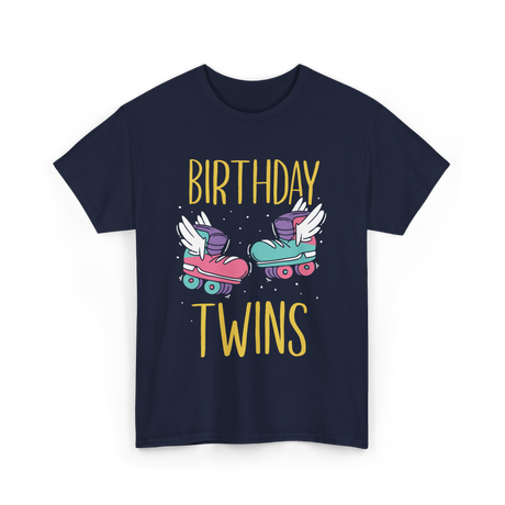 Birthday Twins Roller Skates T-Shirt - Navy