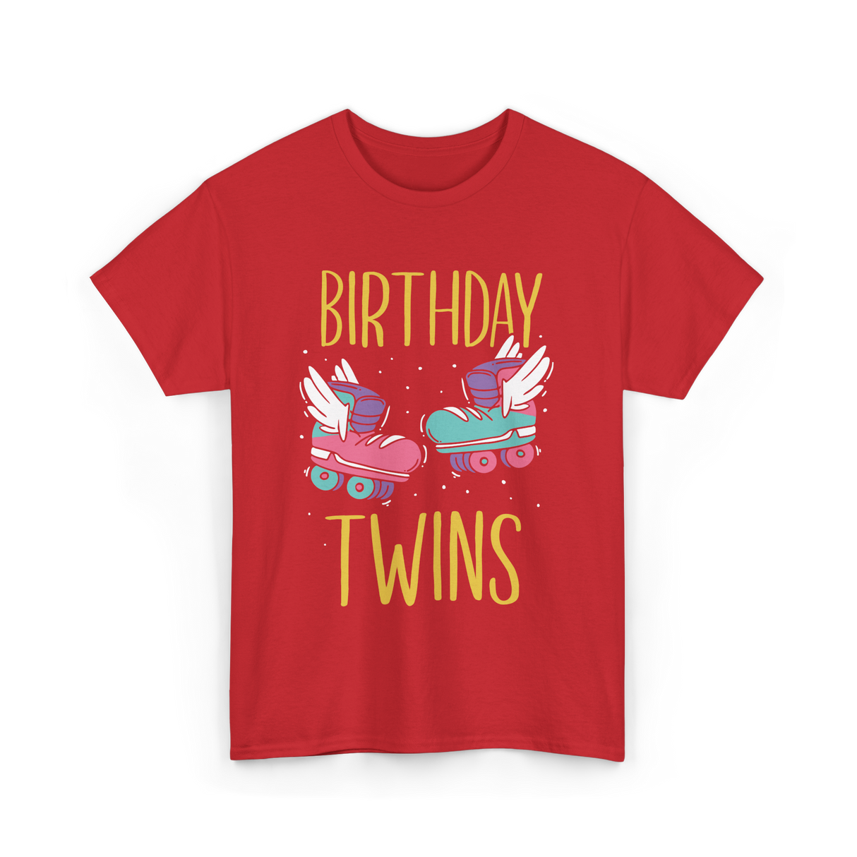 Birthday Twins Roller Skates T-Shirt - Red