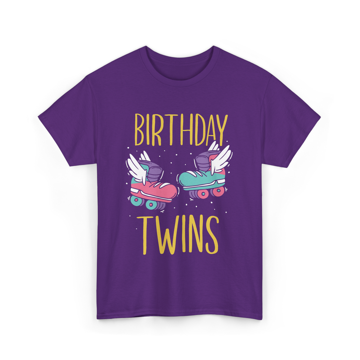 Birthday Twins Roller Skates T-Shirt - Purple