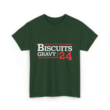 Biscuits Gravy 24 Breakfast Food T-Shirt - Forest Green