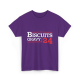 Biscuits Gravy 24 Breakfast Food T-Shirt - Purple