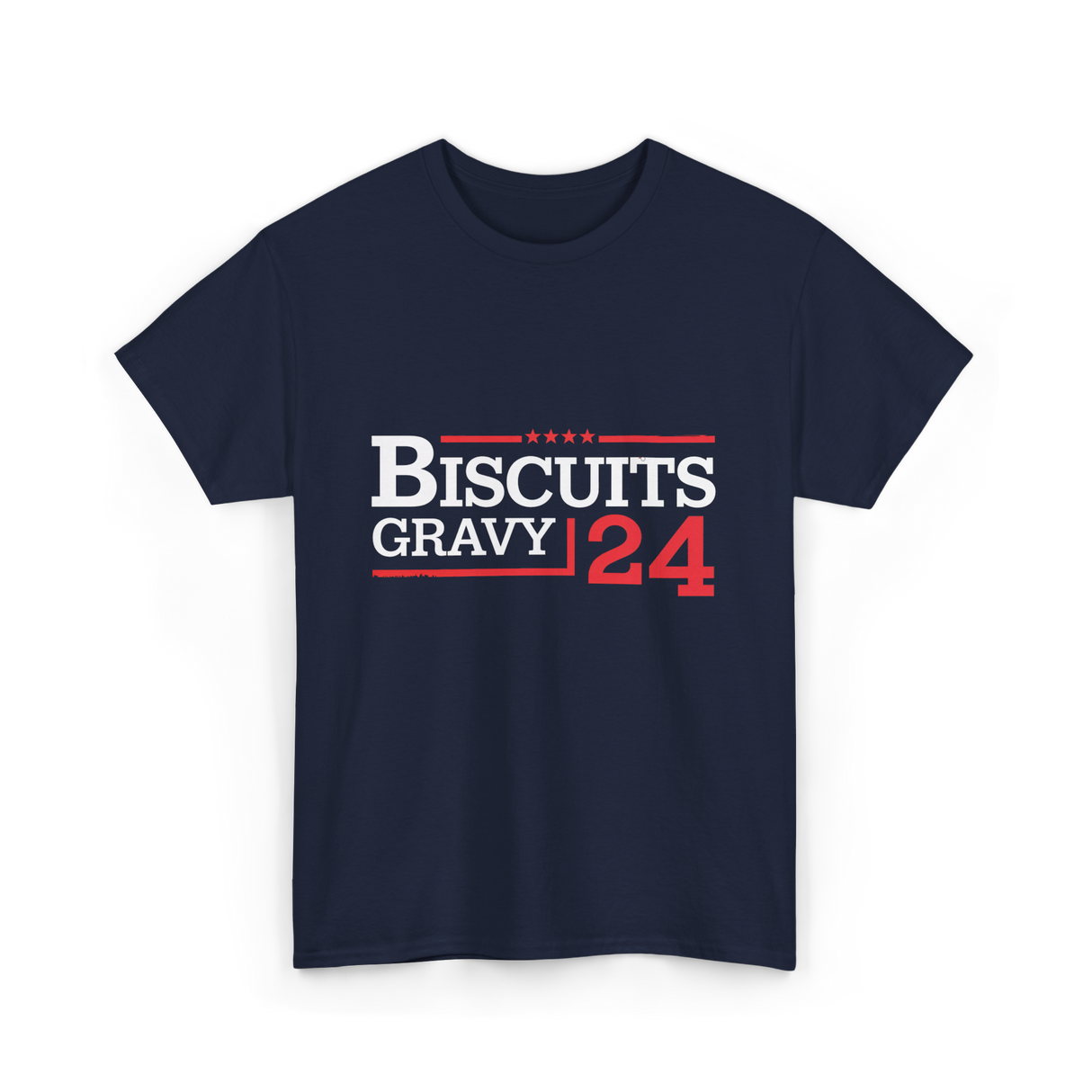 Biscuits Gravy 24 Breakfast Food T-Shirt - Navy