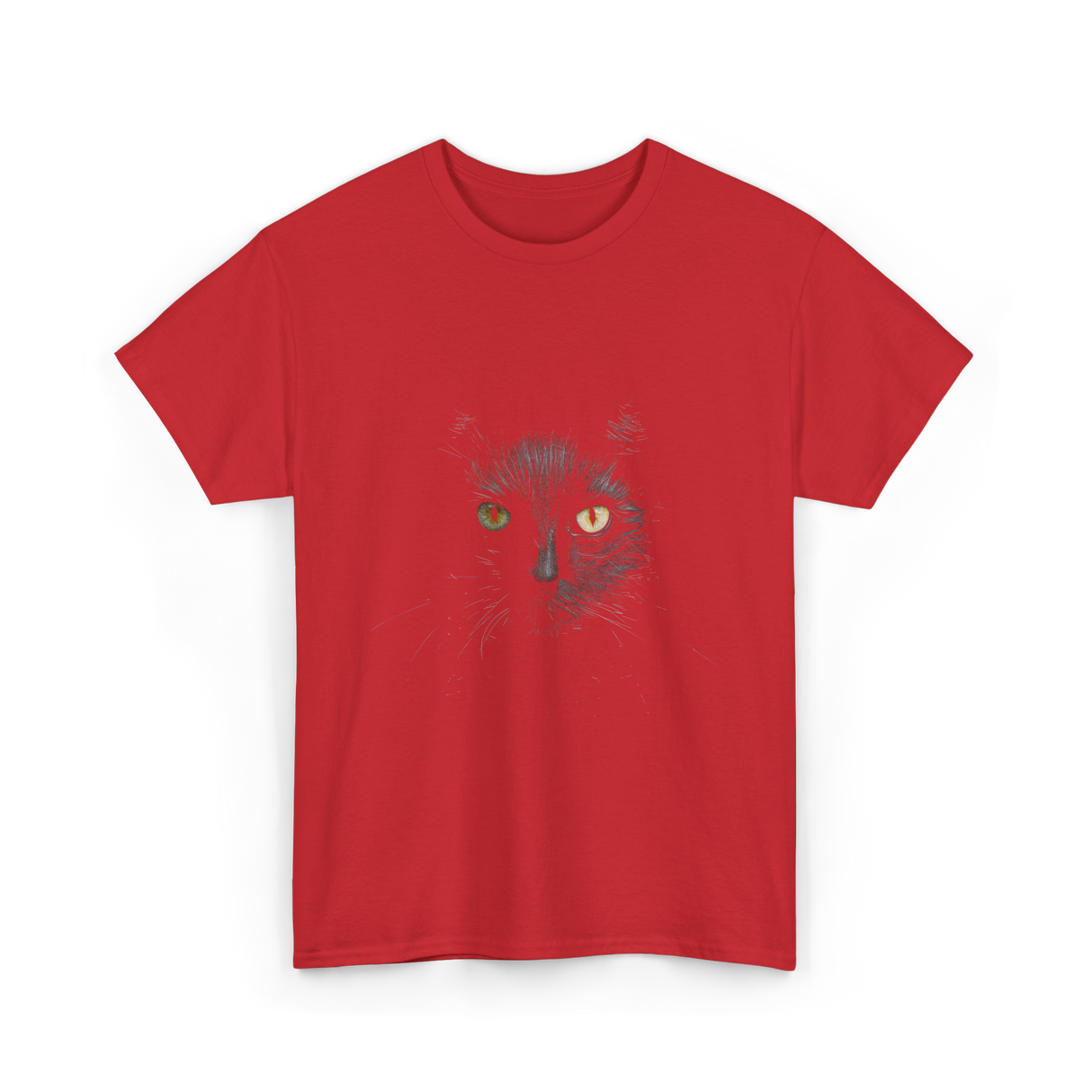 Black Cat Cat Lover T-Shirt - Red