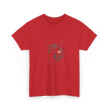 Black Cat Cat Lover T-Shirt - Red