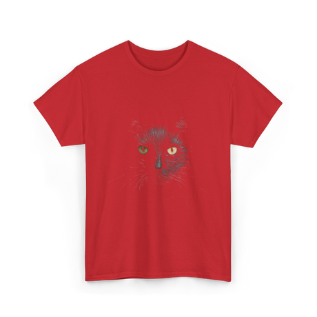 Black Cat Cat Lover T-Shirt - Red