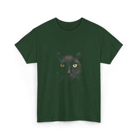 Black Cat Cat Lover T-Shirt - Forest Green