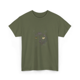 Black Cat Cat Lover T-Shirt - Military Green