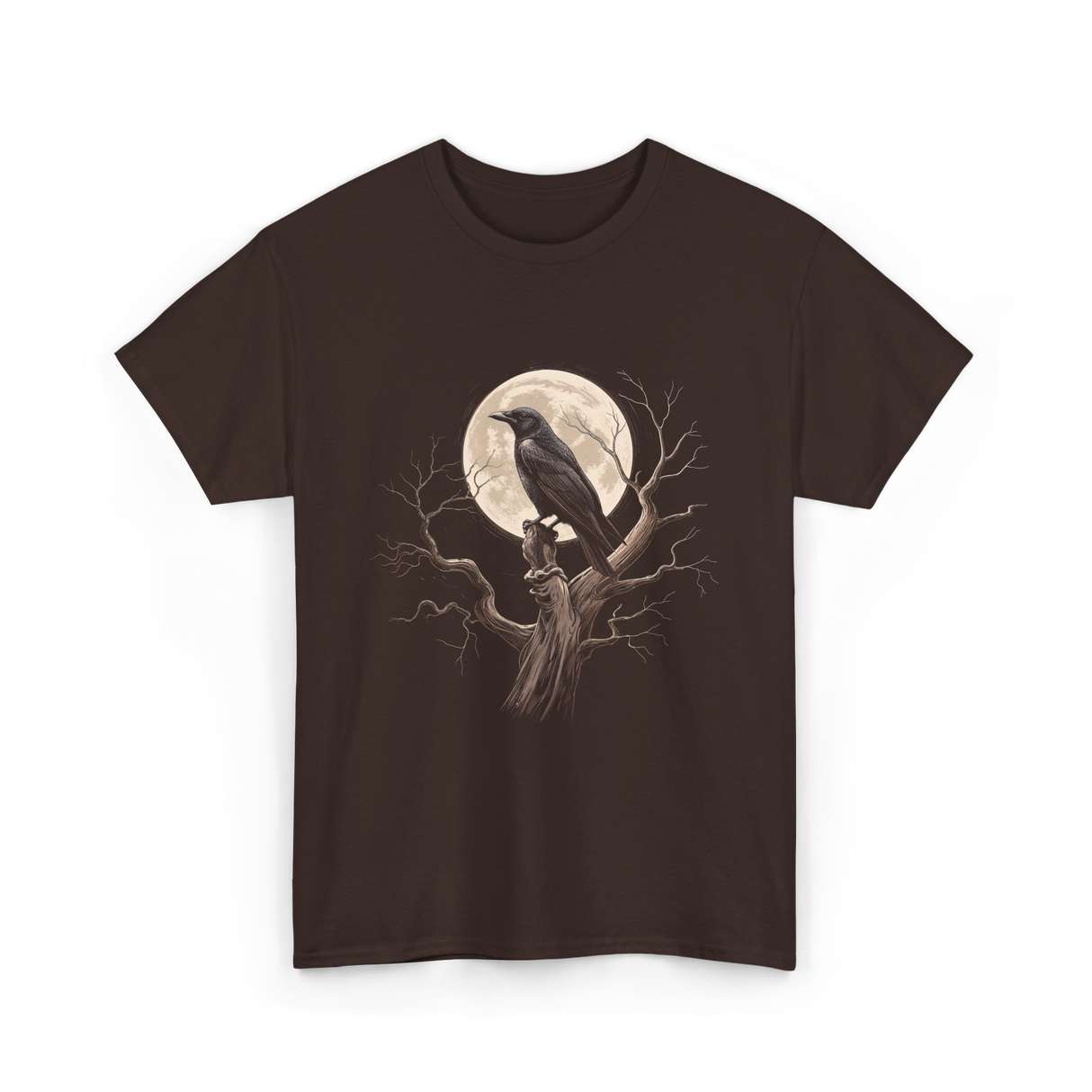 Black Crow Raven Bird Nature T-Shirt - Dark Chocolate