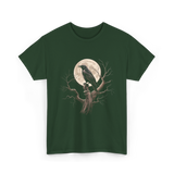 Black Crow Raven Bird Nature T-Shirt - Forest Green