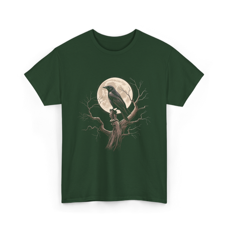 Black Crow Raven Bird Nature T-Shirt - Forest Green