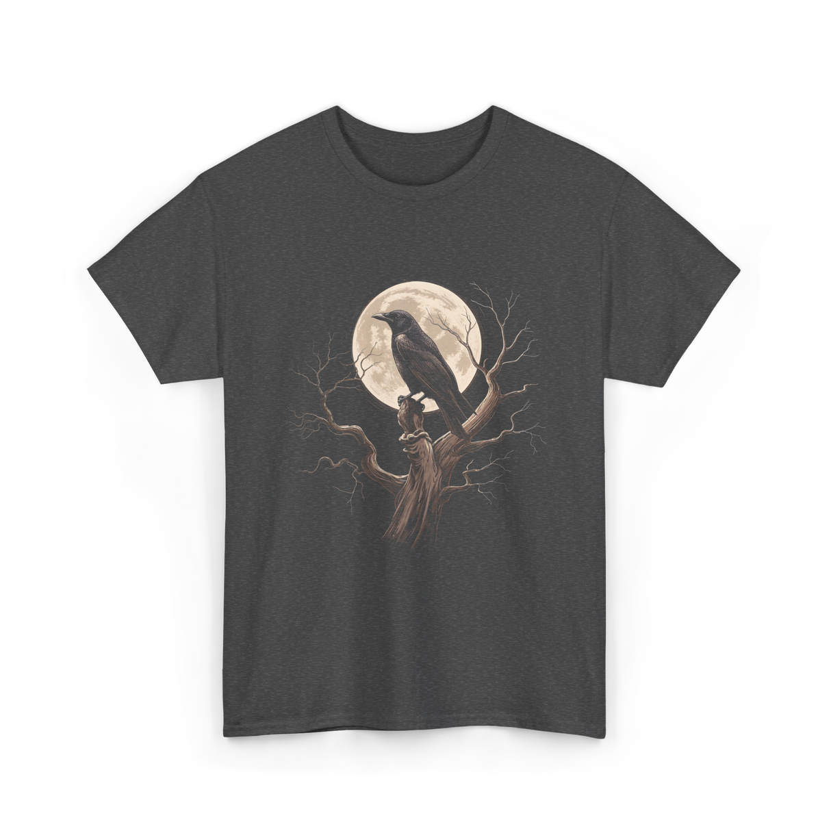 Black Crow Raven Bird Nature T-Shirt - Dark Heather