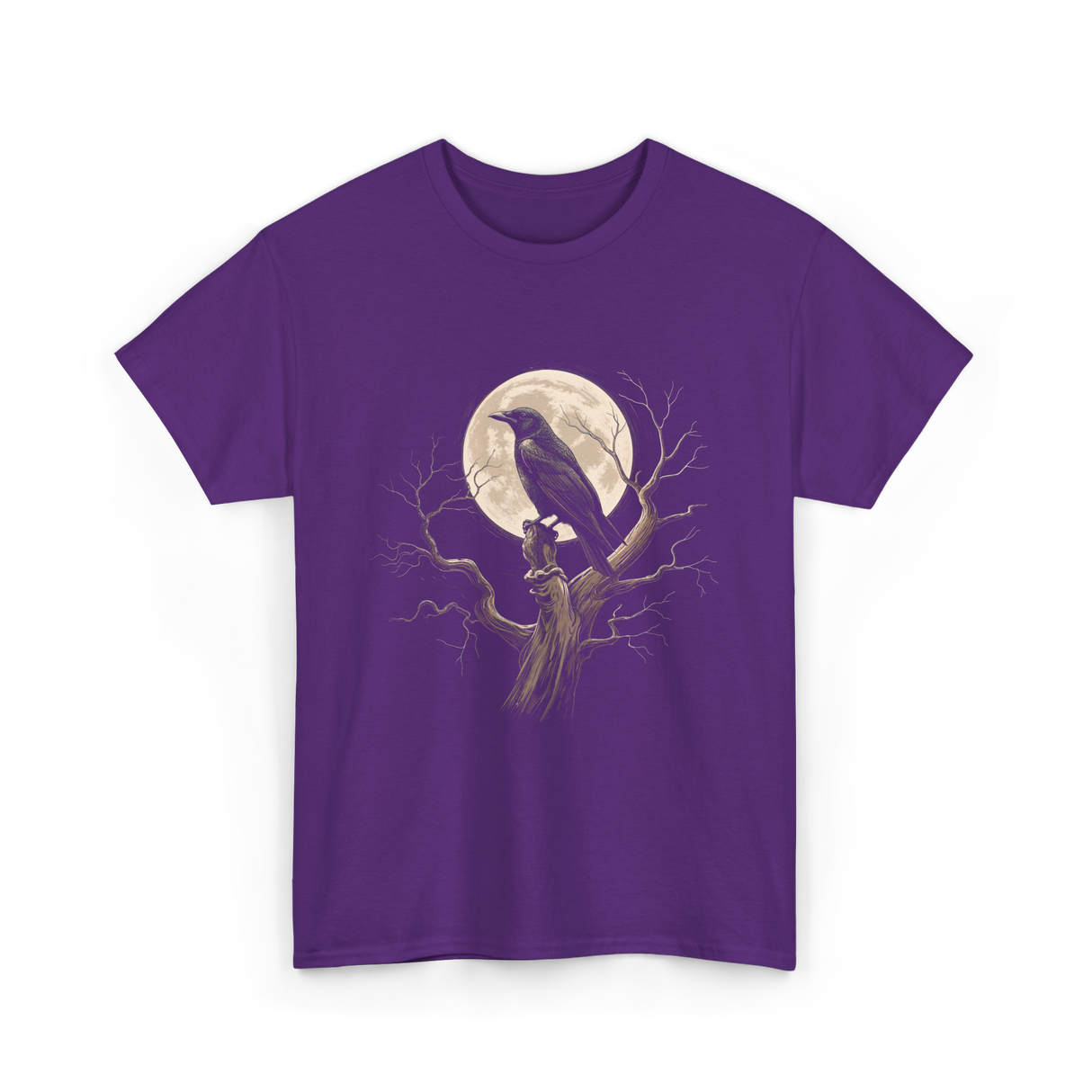 Black Crow Raven Bird Nature T-Shirt - Purple