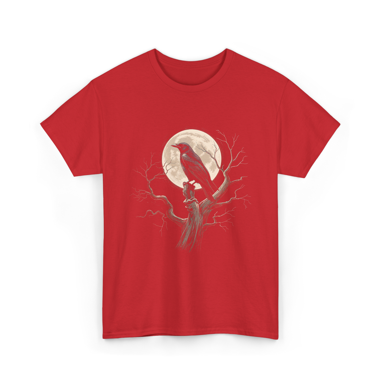 Black Crow Raven Bird Nature T-Shirt - Red