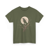 Black Crow Raven Bird Nature T-Shirt - Military Green