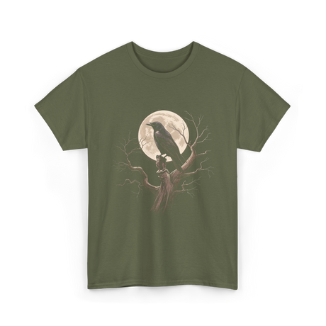 Black Crow Raven Bird Nature T-Shirt - Military Green