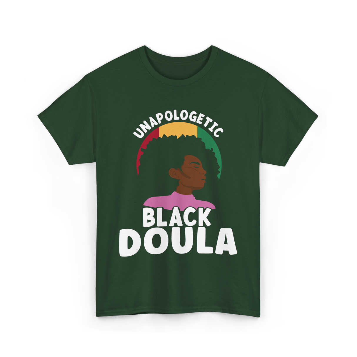 Black Doula Juneteenth African American T-Shirt - Forest Green