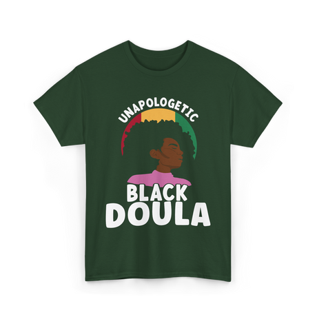 Black Doula Juneteenth African American T-Shirt - Forest Green