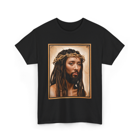 Black Jesus Crown Of Thorns Jesus T-Shirt - Black