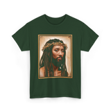 Black Jesus Crown Of Thorns Jesus T-Shirt - Forest Green