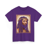 Black Jesus Crown Of Thorns Jesus T-Shirt - Purple