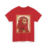 Black Jesus Crown Of Thorns Jesus T-Shirt - Red