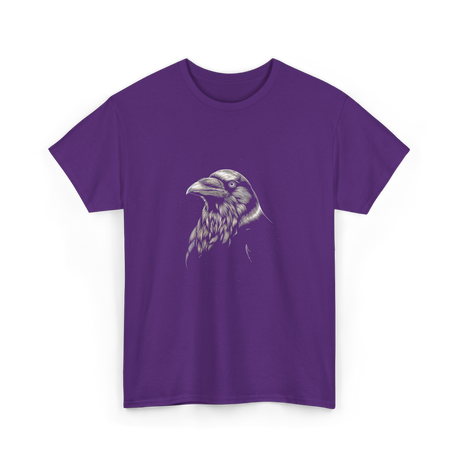 Black Raven Artwork Raven T-Shirt - Purple