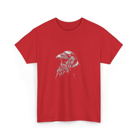 Black Raven Artwork Raven T-Shirt - Red