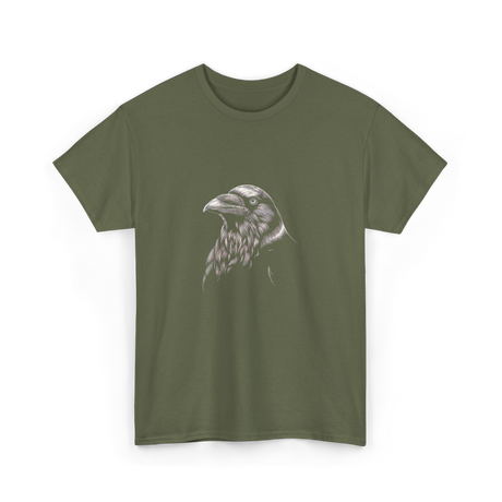 Black Raven Artwork Raven T-Shirt - Military Green