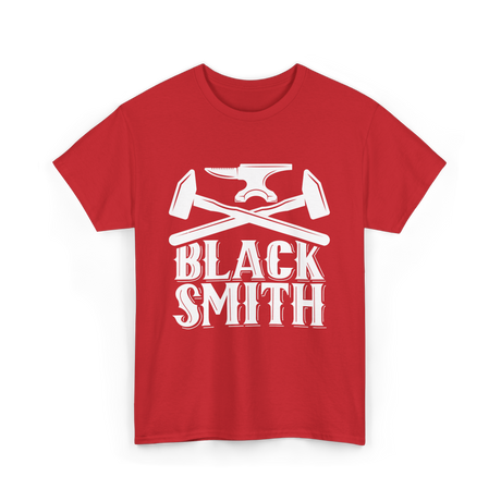 Black Smith Blacksmithing Hobby T-Shirt - Red