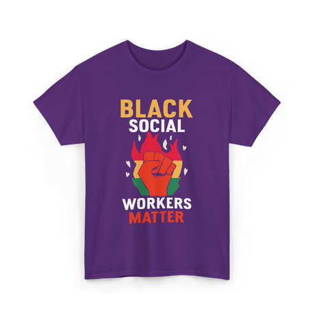 Black Social Workers Matter Worker T-Shirt - Purple