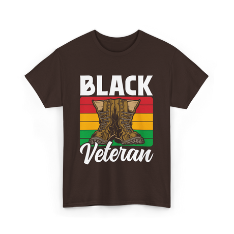 Black Veteran Boots Military T-Shirt - Dark Chocolate