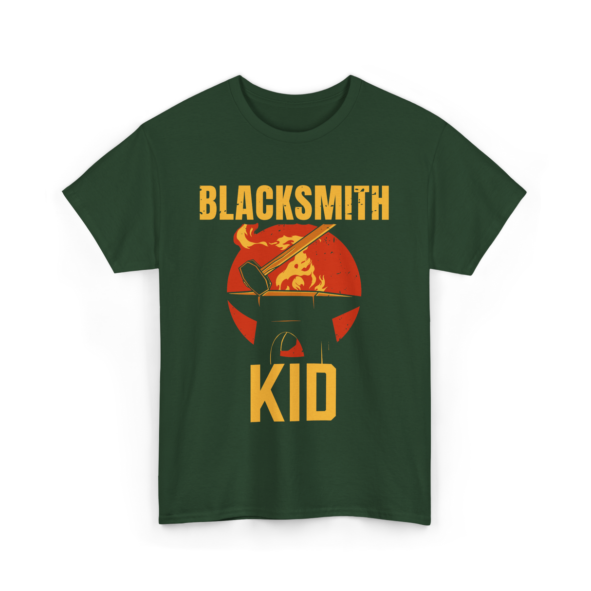 Blacksmith Kid Blacksmithing T-Shirt - Forest Green