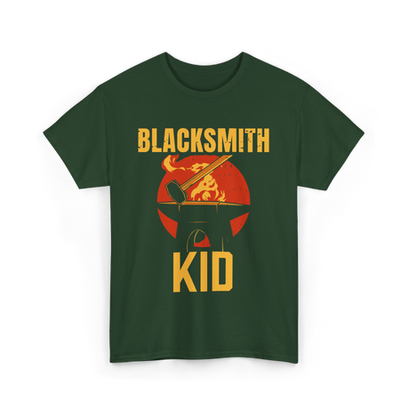 Blacksmith Kid Blacksmithing T-Shirt - Forest Green